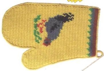 Stitch-mittens, tricotat și croșetat