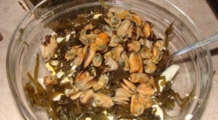 Saláta kagyló (konzerv, fagyasztott) Receptek