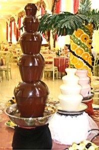 Csokoládé fondü egy esküvő