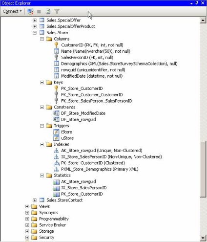 Sql server de gestionare a studiului window explorer de obiecte