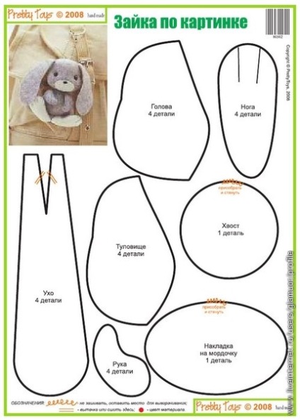 Coaseți un iepure cu propriile modele de mâini - modele de iepuri și iepuri recomandări de coasere