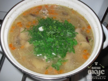 Supă cu fasole, pui și ciuperci (rețetă foto pas cu pas)