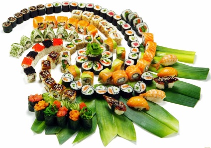 Sushi a esküvői asztalra, és a menü