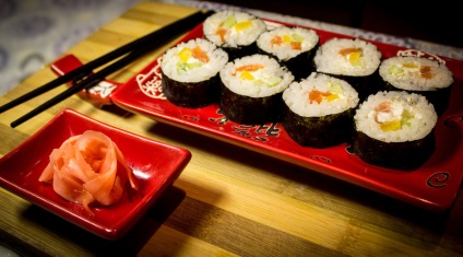 Sushi pe masa de nuntă și în meniu