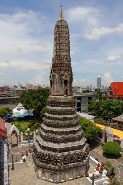 Wat Arun (a Wat Arun) Bangkok - hindu templomban hajnal (diagram és fotó), Thaiföld