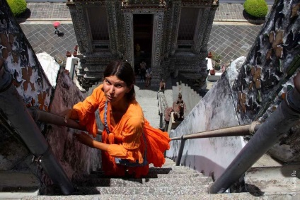 Wat Arun (a Wat Arun) Bangkok - hindu templomban hajnal (diagram és fotó), Thaiföld