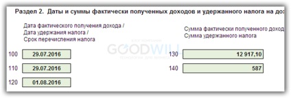 6-NdFl în exemplul de completare a programului