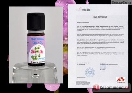 Ulei esențial vivasan geranium (geranium) - «- doctor ureche-gât-nas, antidepresiv și cel mai bun