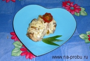 Csirke sült körtével és sajttal - a próba! Lépésről lépésre receptek fotókkal