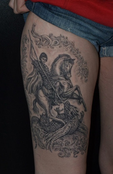 Fotografie și semnificație a tatuajului Sfântului Gheorghe