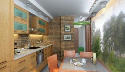 Imagini de fundal în fotografia de la bucătărie deasupra mesei și lângă ea (foto)