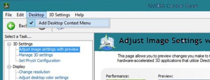 Corectarea în panoul de control nvidia nu există meniu contextual pe desktop