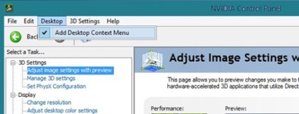 Corectarea în panoul de control nvidia nu există meniu contextual pe desktop