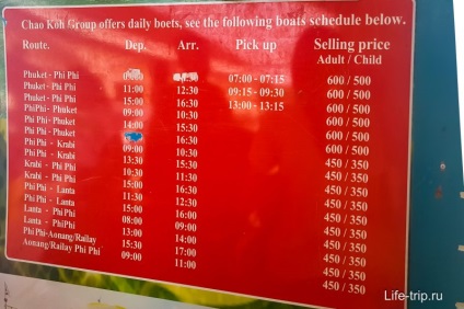 Cum ajungeți la Phi Phi din Phuket și Krabi, Ferry and Timetable