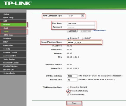 Cum se configurează vpn în tp-link, ultramarine