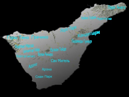 Ha menni Tenerife ahol jobb pihenni, a sziget térképe