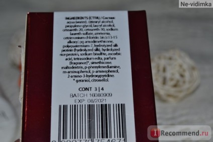 Hajfesték kaaral Baco - «nem nagyon határozott termék