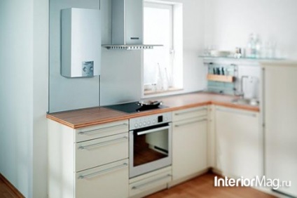 Bucătărie cu coloană de gaz - fotografie cu opțiuni de design interior, reparații