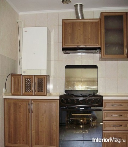 Bucătărie cu coloană de gaz - fotografie cu opțiuni de design interior, reparații