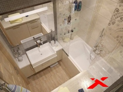 Imagine mică de design de baie în apartament