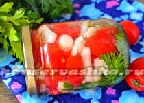Marinate roșii cu pepene verde pentru rețetă de iarnă cu fotografie