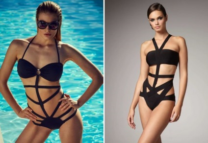 Modă costume de baie negre - coezive și separate, retro și bikini, bando și pushup