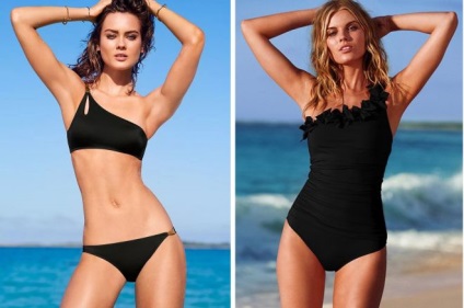 Modă costume de baie negre - coezive și separate, retro și bikini, bando și pushup