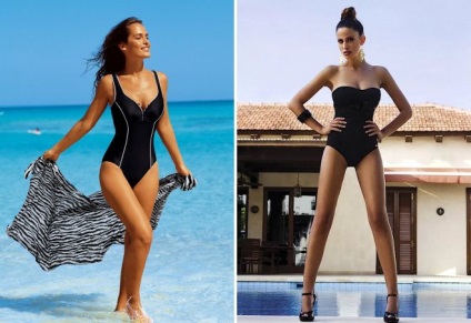 Modă costume de baie negre - coezive și separate, retro și bikini, bando și pushup