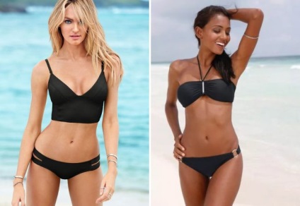 Modă costume de baie negre - coezive și separate, retro și bikini, bando și pushup