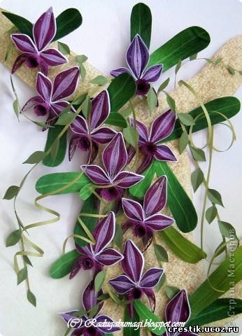 Orhideele realizate din hârtie în tehnica de tăiere