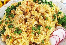 Rice párolt zöldségekkel - recept fotókkal