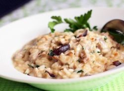 Risotto tejszínes mártással