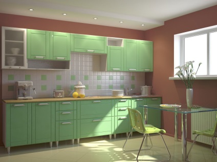 Bucătărie verde deschisă - un interior luminos pozitiv pentru oamenii activi - kuhnyagid - kuhnyagid