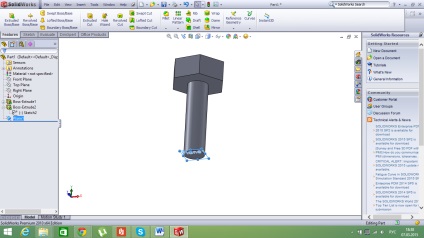 Crearea unui bolț în Solidworks 2010, revista cadre