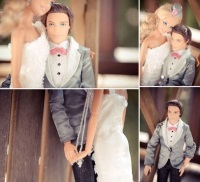 Nunta în stilul de imagine marionetă Barbie a mirelui