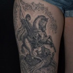 Tattoo de semnificație, fotografie și schițe St. George the Victorious