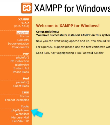 Instalarea și localizarea drupalului 7 pe serverul local xampp
