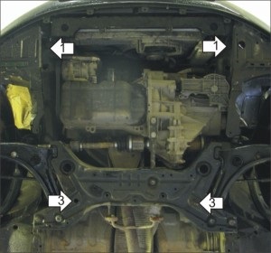 Instalarea protecției carterului pentru Mitsubishi Colt (mitsubishi colt)