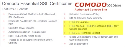 Care este diferența dintre certificatele SSL ale comodo esențial ssl și comodo ssl comodo