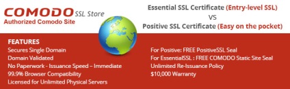 Care este diferența dintre certificatele SSL ale comodo esențial ssl și comodo ssl comodo