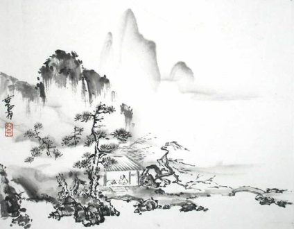 Pictură japoneză sumi-e - kraina sonya