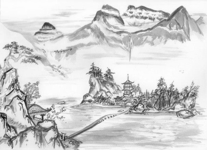 Pictură japoneză sumi-e - kraina sonya