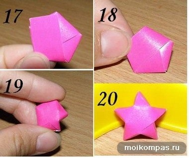 Asterisk de fericire în tehnica origami