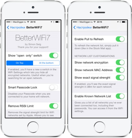 Betterwifi7 új lehetőségeket Wi-Fi a ios cydia, - hírek a világ alma