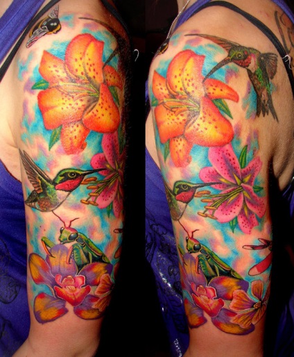 Vázlatok tetoválás nővirágzatok kolibrik, lepkék, csipke