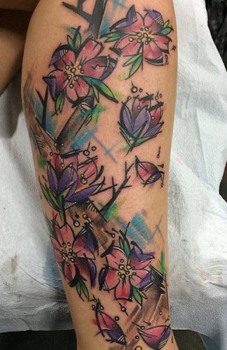 Schițe de flori tatuaje feminine, colibri, fluturi, dantele