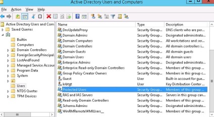 Un grup de utilizatori protejați director activ, ferestre pentru administratorii de sistem