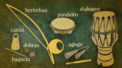 Instrumente în capoeira - capoeira internațională raiz