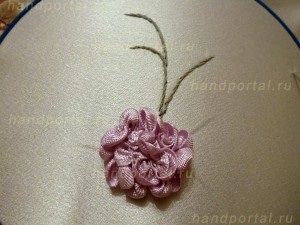 Efectuarea unui trandafir din panglici pentru decorarea unui plic