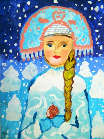 Cum de a desena un Snow Maiden în etape, cu o fotografie